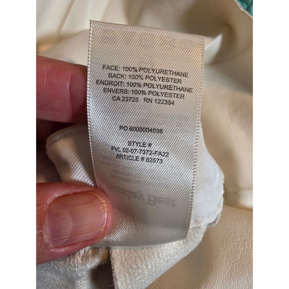 Aritzia Sunday Best Olive Pleated White Vegan Leather Mini Skirt 02-07-7372-FA22 - Picture 8 of 10